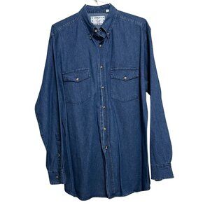 Crazy Cowboys Mens Jean Long Sleeve Western Shirt - Size XL